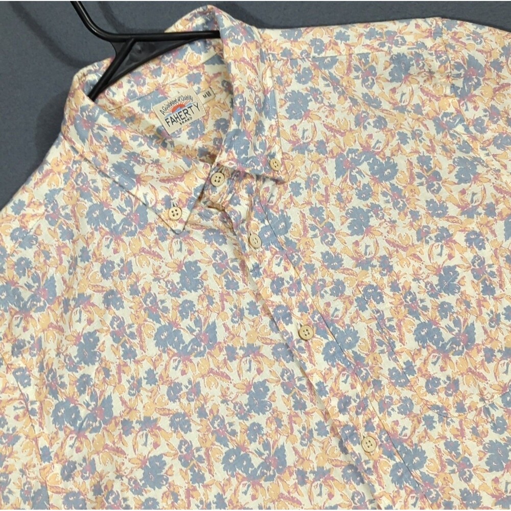 Faherty Breeze Shirt Men's M Multicolor Tropic Shores Hemp Lyocell Blend